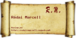 Rédai Marcell névjegykártya